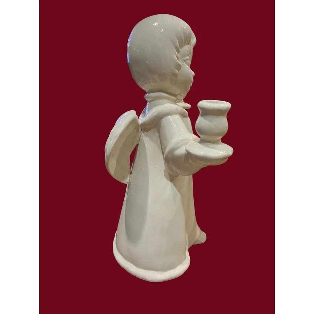 Vintage Ceramic Angel Double Candle Holder - 13” Tall by 9